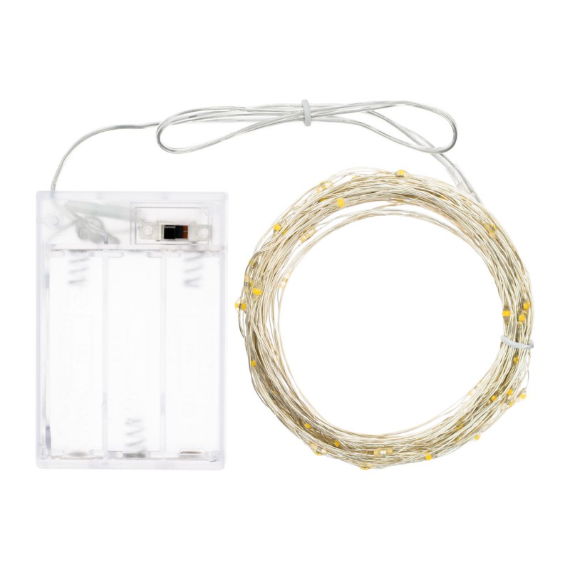 String of 100 WARM WHITE MicroLEDs Steady light