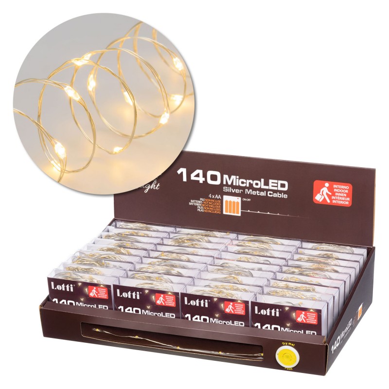 String light 14m, 140 MicroLEDs WARM WHITE