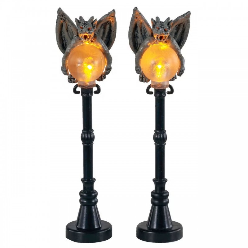 Gargoyle Lamp Post Set Of 2 B/O 4.5V Ref. 14829