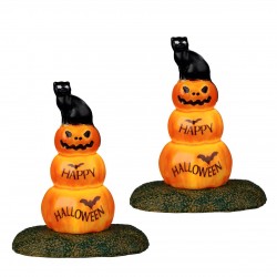 Cat And Pumpkin Set Of 2 B/O 4.5V Ref. 24939