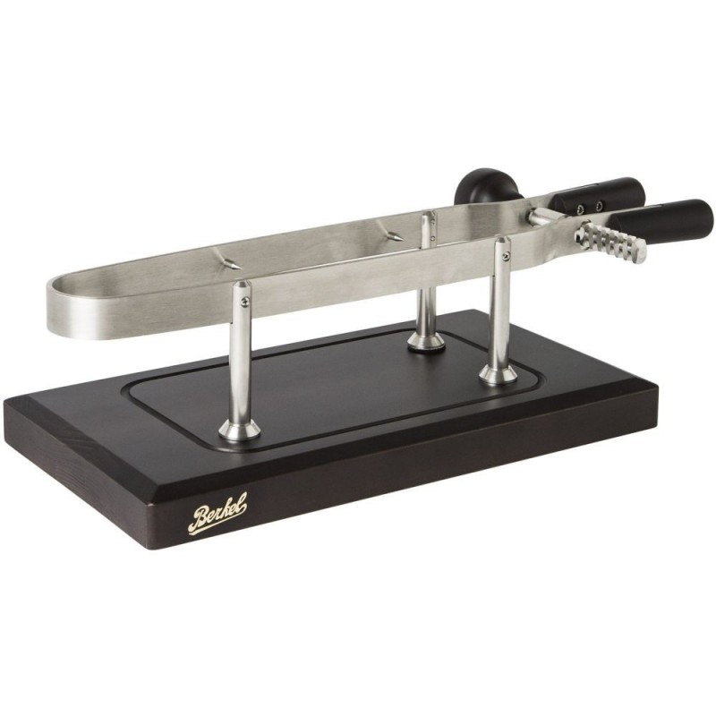 Berkel Vice for Italian ham with dark wood base