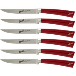 Berkel Elegance Set of 6 steak knives in Red steel