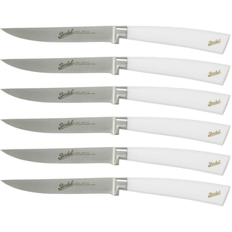 Berkel Elegance Set of 6 steak knives in White steel