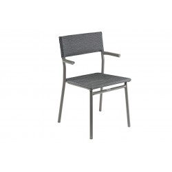 Stackable Chair with Armrests ORON LaFuma LFM5067 Obsidian