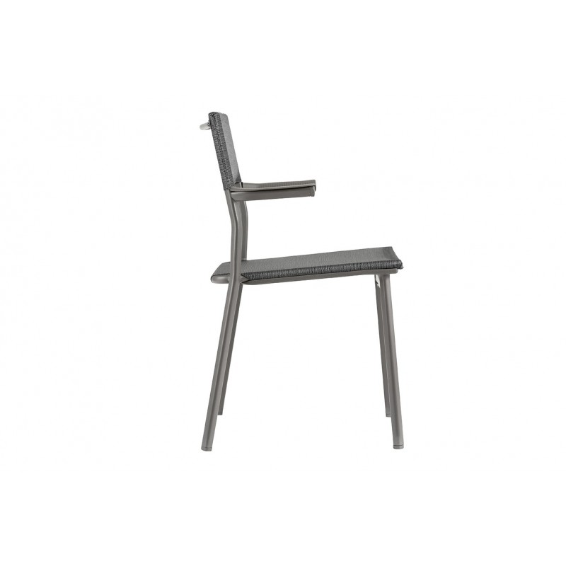 Stackable Chair with Armrests ORON LaFuma LFM5067 Obsidian