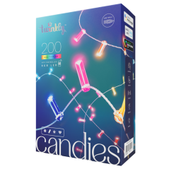 Twinkly CANDIES Smart Candle Christmas Lights 200 RGB LEDs II Generation Transparent Cable