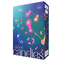 Twinkly CANDIES Smart Candle Christmas Lights 100 RGB LEDs II Generation Green Cable