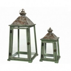 Large Wooden Lantern 29x29x58 cm