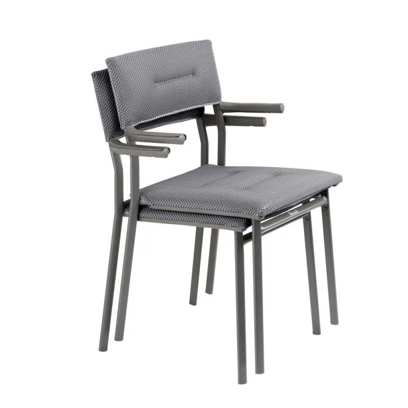 Stackable Chair with Armrests ORON LaFuma LFM5273 Silver