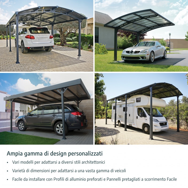 Canopia Arcadia Carport in Aluminum 3.6 X 11 m