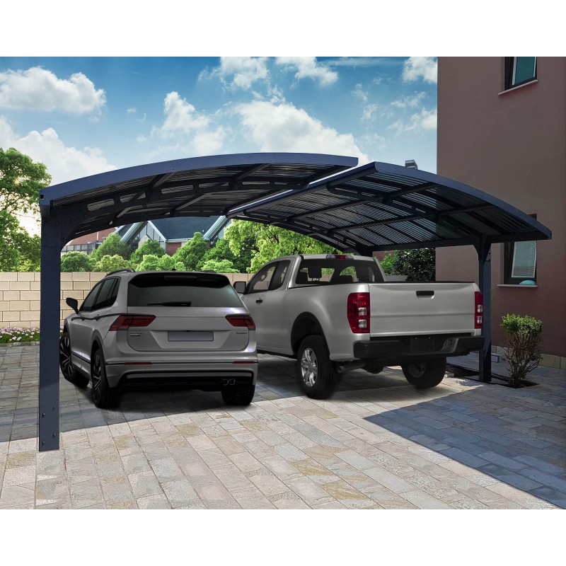 Canopia Arizona Wave Double Carport in Aluminum 6 x 5 m