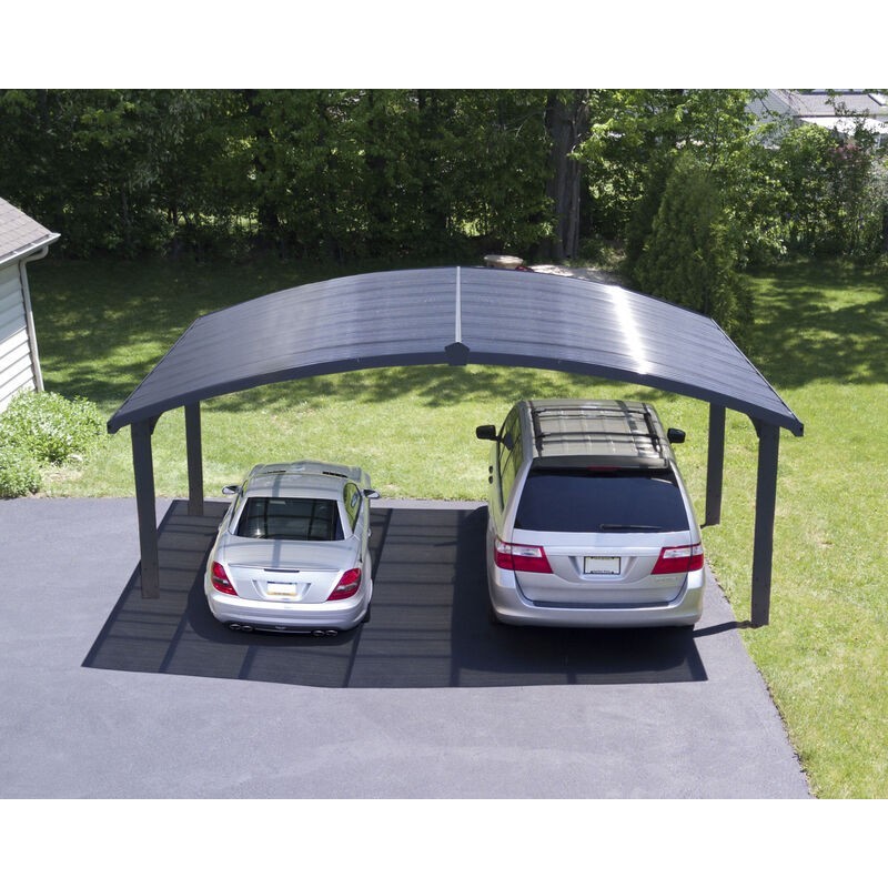 Canopia Arizona Wave Double Carport in Aluminum 6 x 5 m