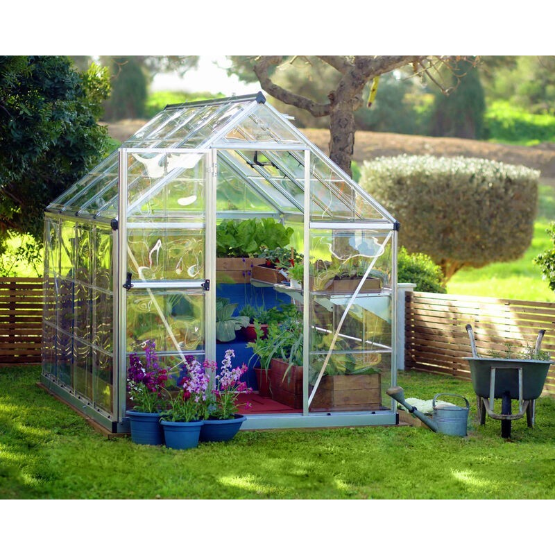 Canopia Harmony Transparent Garden Greenhouse in Polycarbonate 247X185X208 cm Silver