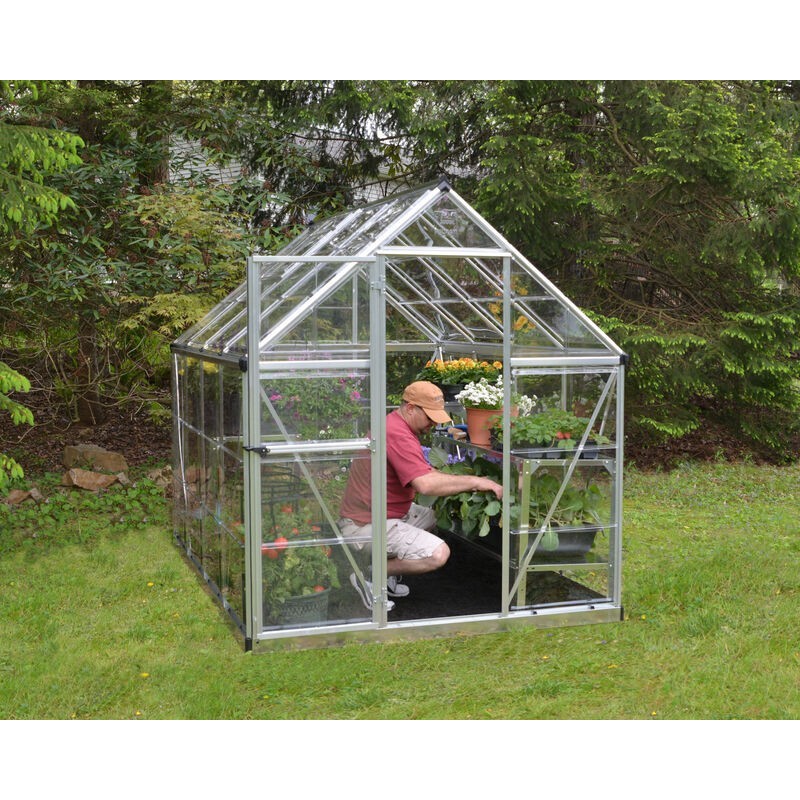 Canopia Harmony Transparent Garden Greenhouse in Polycarbonate 247X185X208 cm Silver