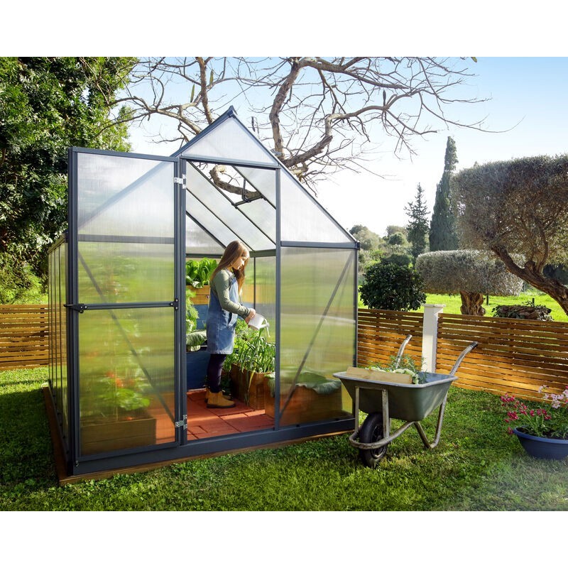 Canopia Mythos Double Layer Garden Greenhouse in Polycarbonate 247X185X208 cm Gray