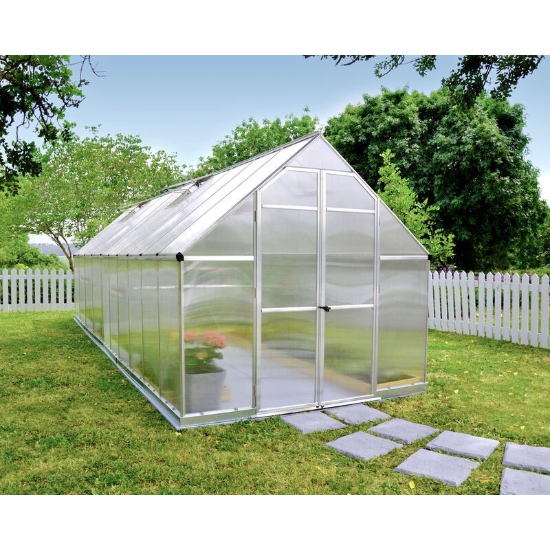 Canopia Essence Doppio Strato Serra Da Giardino in Policarbonato 607X244X229 cm Argento