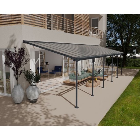 Canopia Feria Lean-to Pergola in Aluminum 3X10.4 m Grey