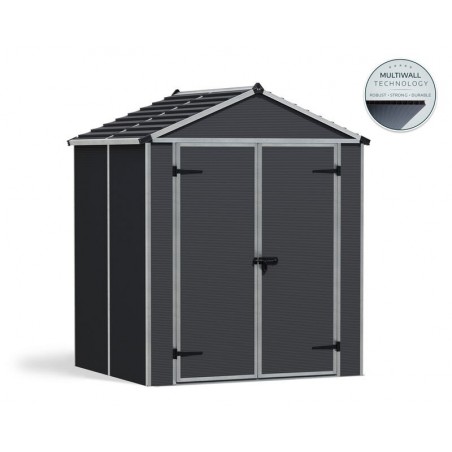 Canopia Rubicon Garden Shed in Ultra Resistant Polycarbonate 154X185X217 cm Dark Gray