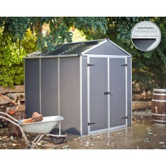 Canopia Rubicon Garden Shed in Ultra Resistant Polycarbonate 229X185X217 cm Dark Gray