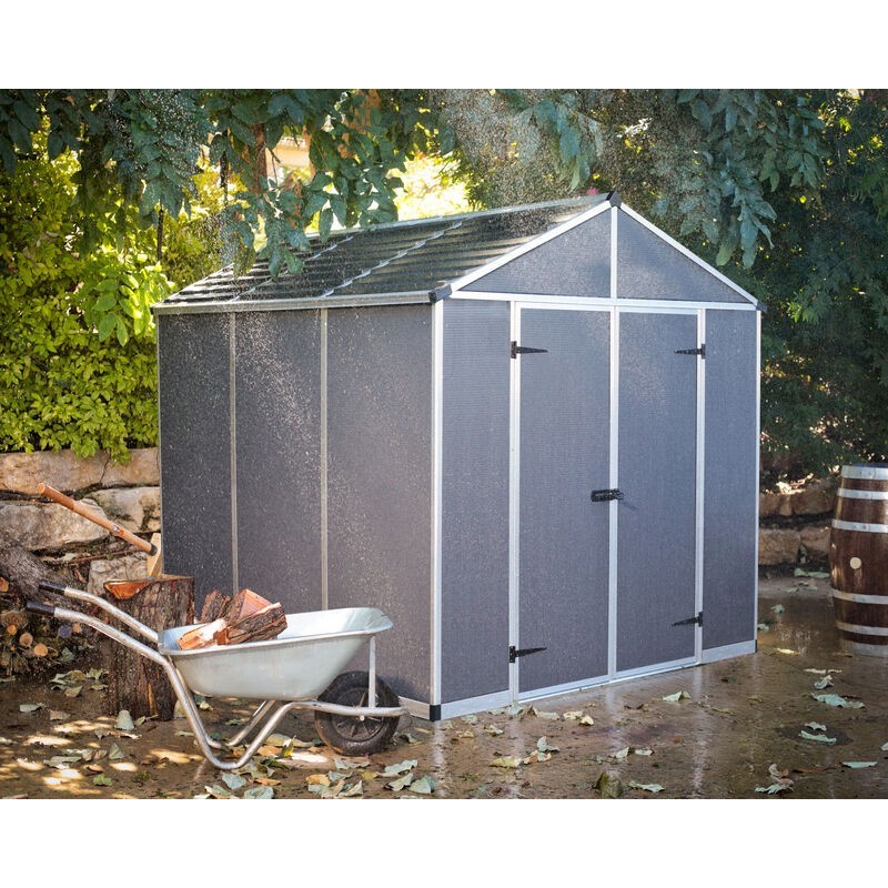 Canopia Rubicon Garden Shed in Ultra Resistant Polycarbonate 229X237X235 cm Dark Gray