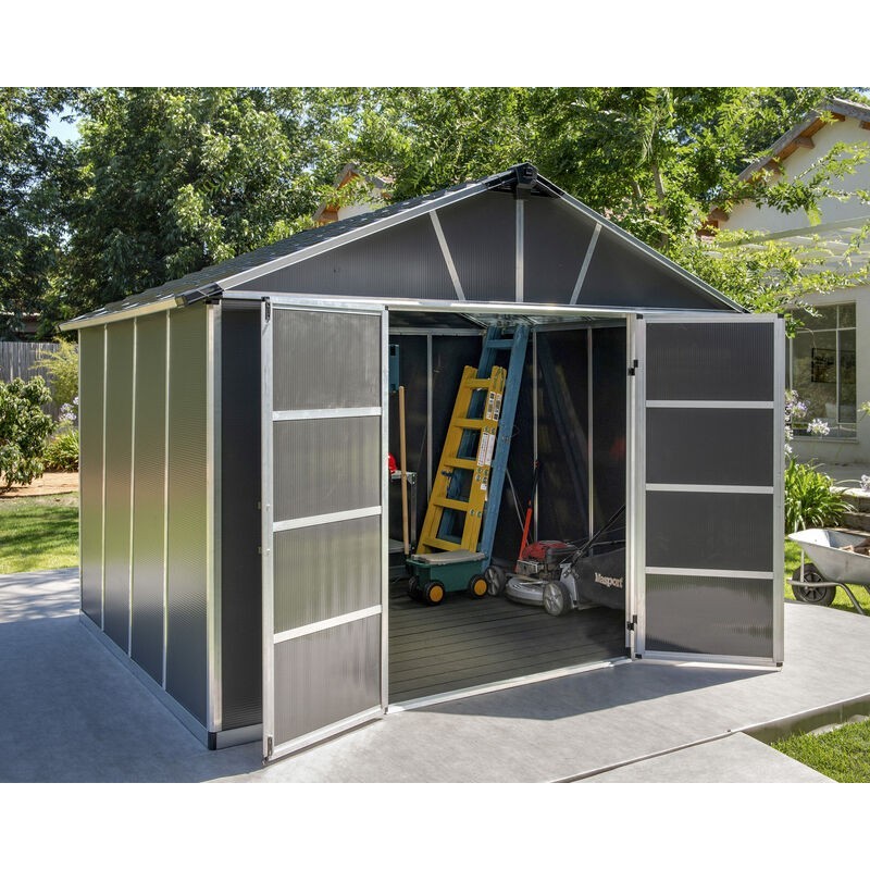 Canopia Yukon Garden Shed in Polycarbonate 271X332X252 cm Gray Floor Included