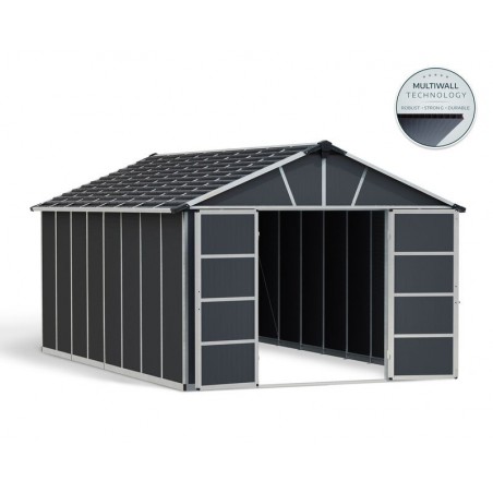 Canopia Yukon Garden Shed in Polycarbonate 519X332X252 cm Gray