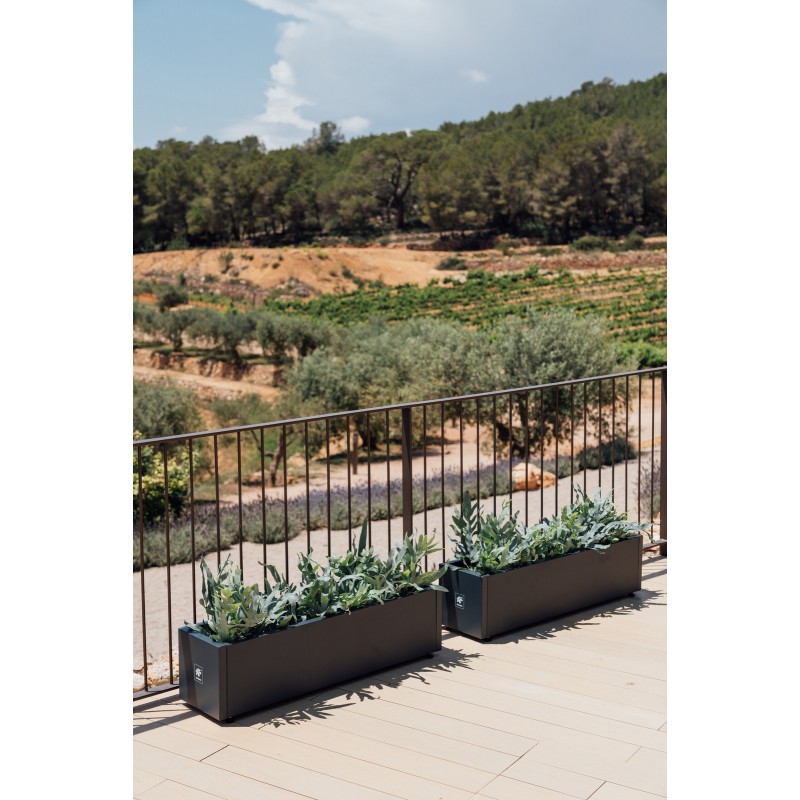 Herstera PLANTER BALCONY planter in Anthracite metal 100x25x25 cm