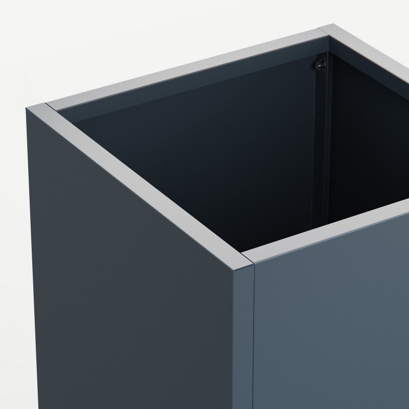 High Herstera PLANTER COLUMN planter in Anthracite metal 50x50x100 cm