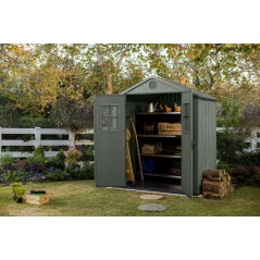 Keter DARWIN 6x4 Green Resin Garden Shed with Front Windows