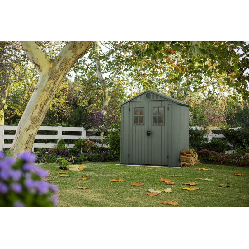 Keter DARWIN 6x4 Green Resin Garden Shed with Front Windows