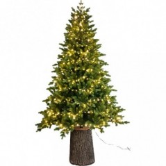 Albero di Natale Illuminato Darcy con Tronco 1000 LED h 210 cm d 125 cm PE+PVC