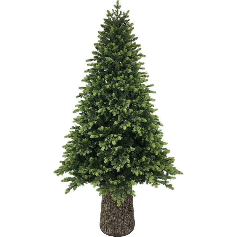 Albero di Natale Illuminato Darcy con Tronco 1000 LED h 210 cm d 125 cm PE+PVC