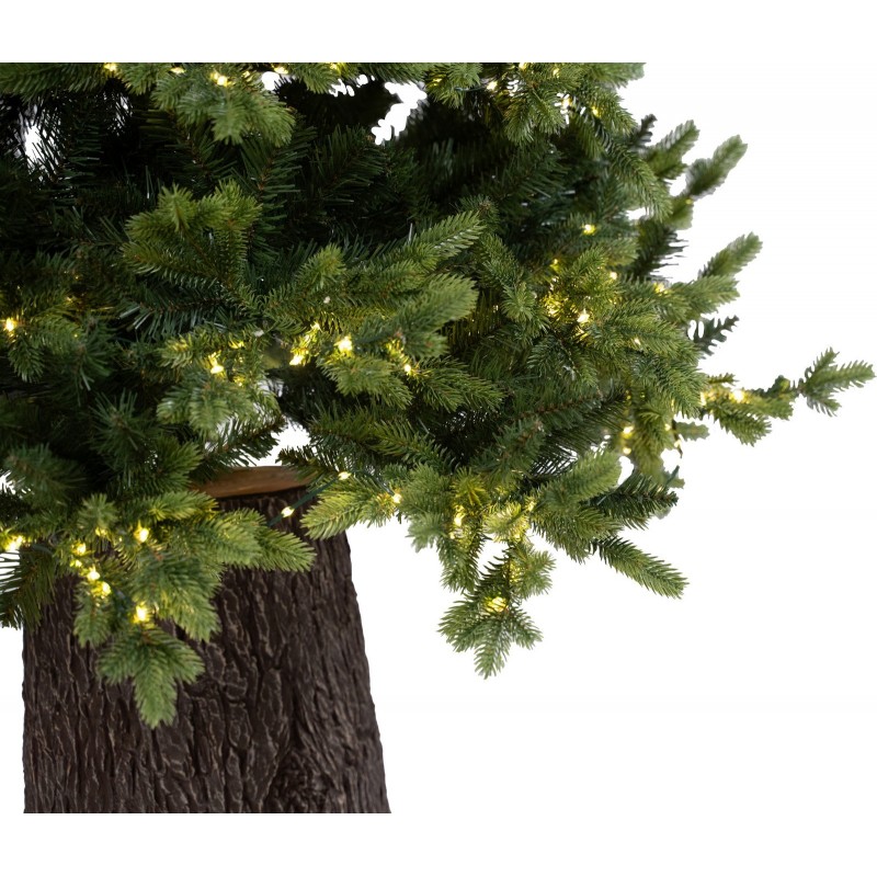 Albero di Natale Illuminato Darcy con Tronco 1000 LED h 210 cm d 125 cm PE+PVC