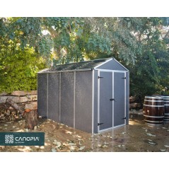 Canopia Rubicon Casetta Da Giardino in Policarbonato Ultra Resistente 303X185X217 cm Grigio Scuro