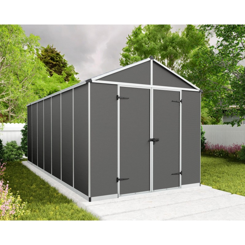 Canopia Rubicon Casetta Da Giardino in Policarbonato Ultra Resistente 528X237X235 cm Grigio Scuro