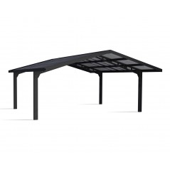 Canopia Sydney Carport Double Pitched Roof Aluminum 6 x 6 m Black