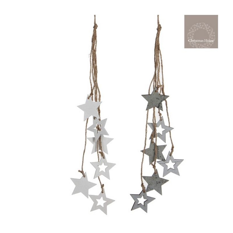 Ornamental stars to hang White or Silver