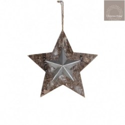 Star To Hang Medium In Wood And Tin