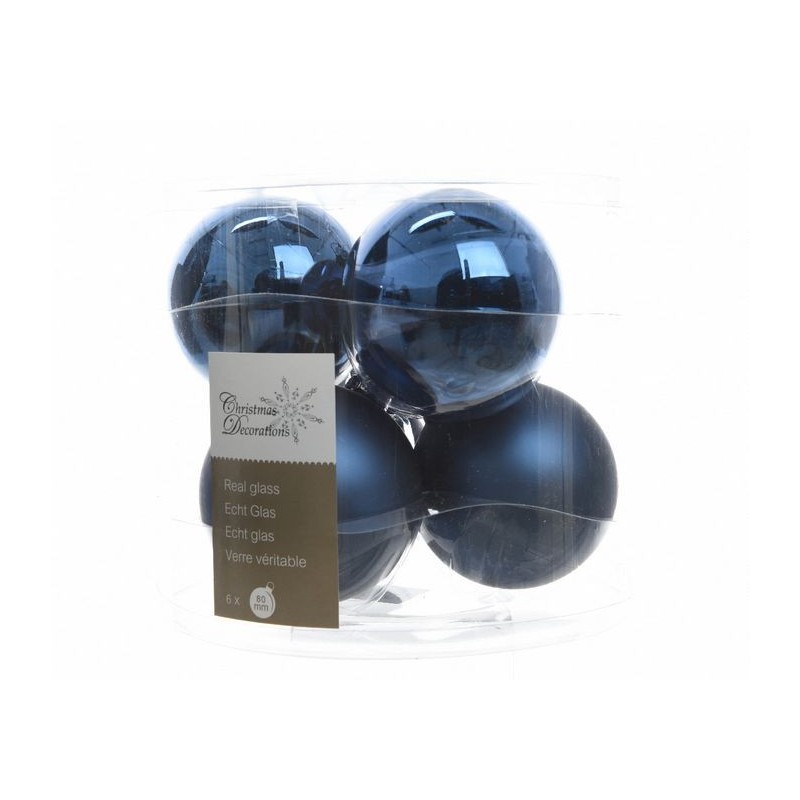 Glass balls Dim. 8 cm 6 Pieces