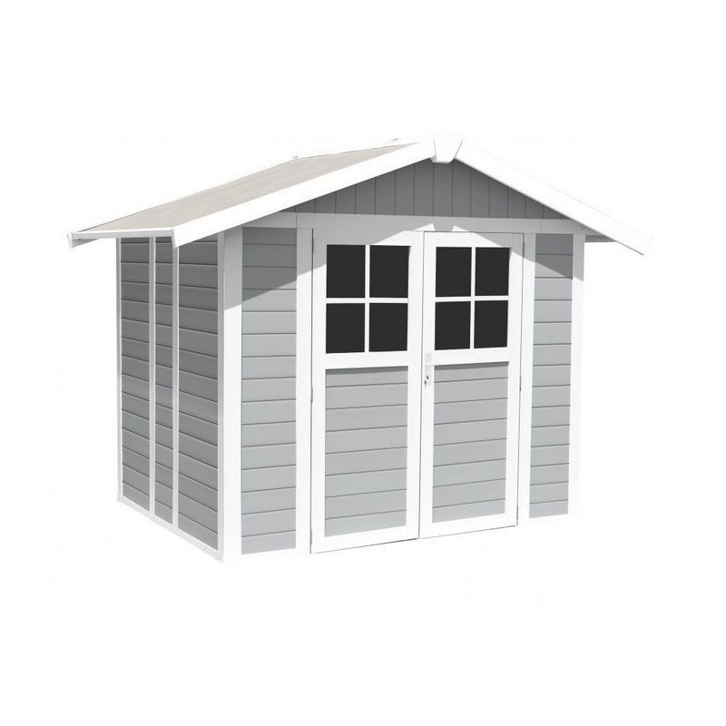 Garden Shed in Resin DECO 5 LIGHT GRAY Grosfillex