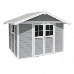 Garden Shed in Resin DECO 7 LIGHT GRAY Grosfillex