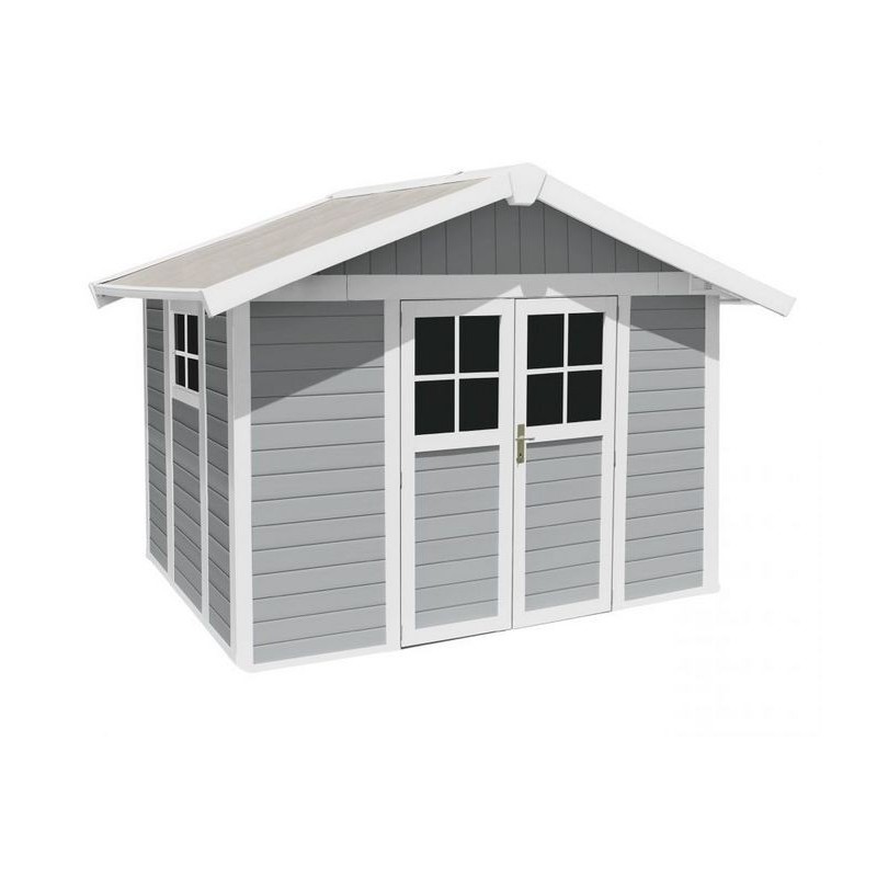 Garden Shed in Resin DECO 7 LIGHT GRAY Grosfillex